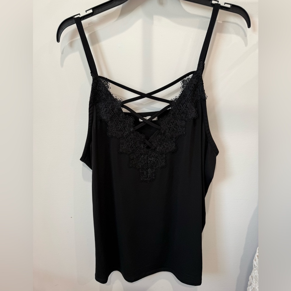 Maurices Black Lace Crisscross Strap Cami
